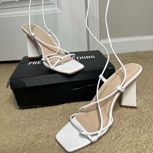 White Block Heel Sandal